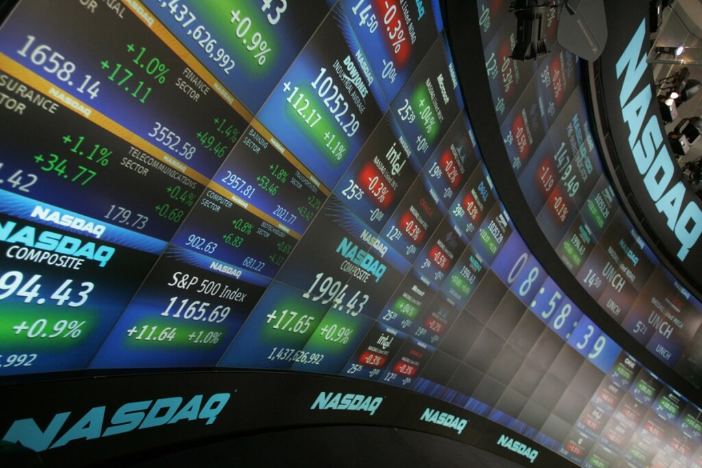 stylized image of stock market and nasdaq