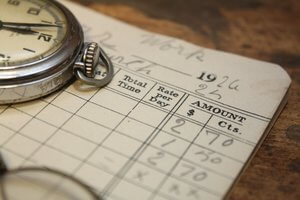 stopwatch on old stock chart