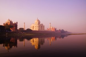 Taj Mahal in the distance