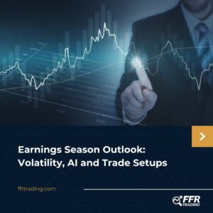 trader reviewing earnings reports during volatile market session
