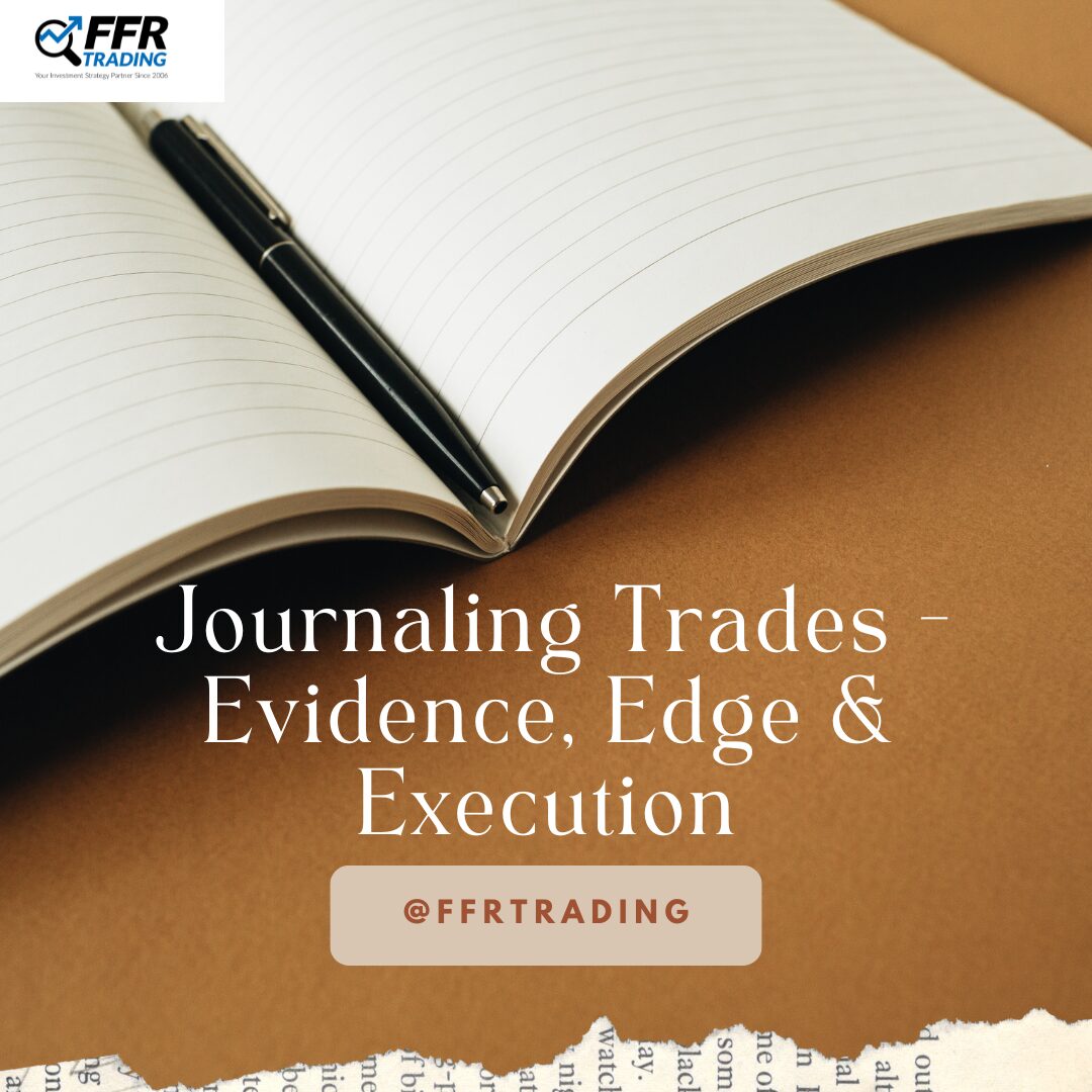 Trader journaling trades for performance review