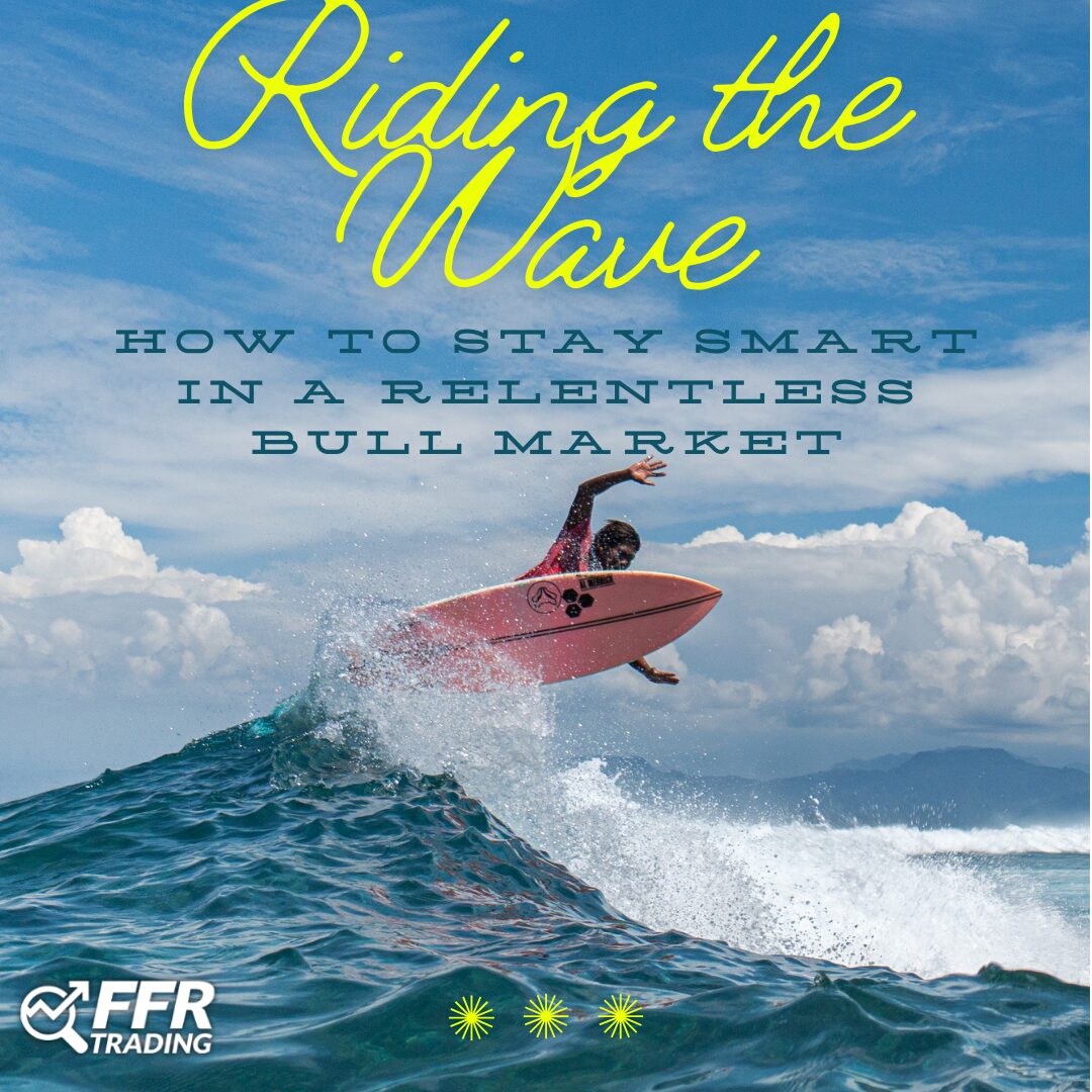 trader analyzing bullish stock charts on computer screens