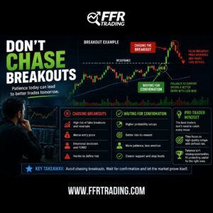 Trader avoiding chasing breakouts by waiting for confirmation before entering a trade.
