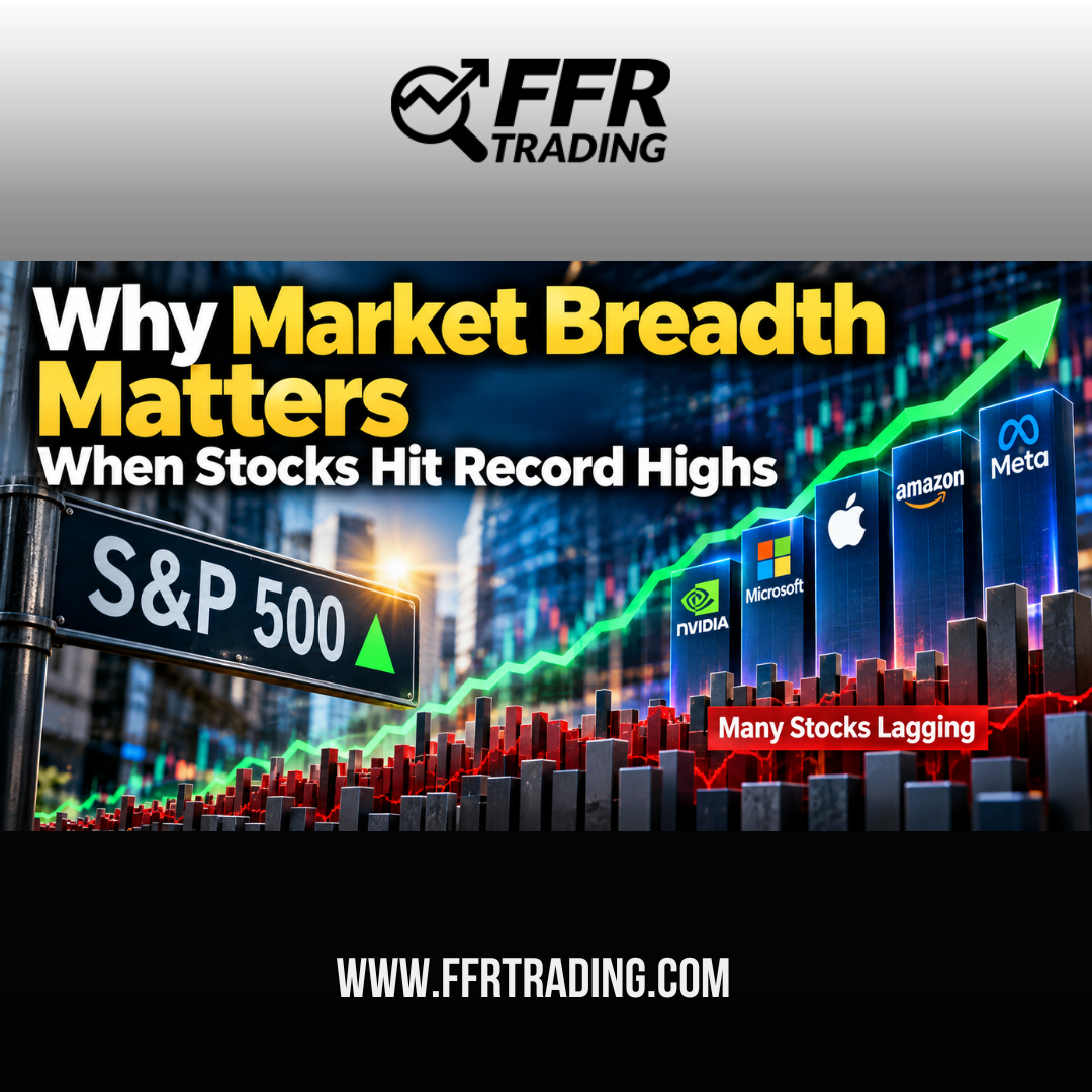 S&P 500 reaches record highs as mega-cap technology stocks lead the rally while many other stocks lag, illustrating narrow market breadth.