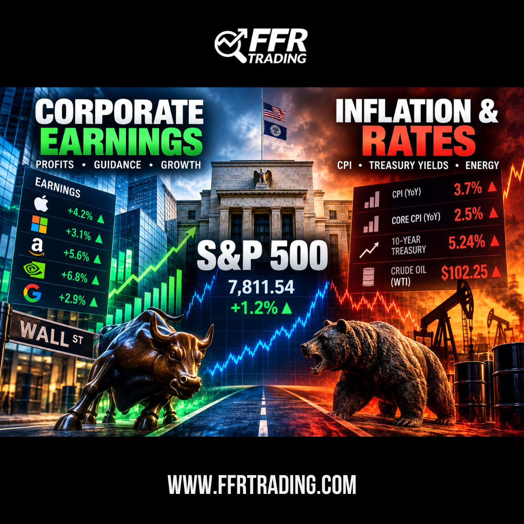 Stock market outlook as corporate earnings and inflation data compete to influence the S&P 500.